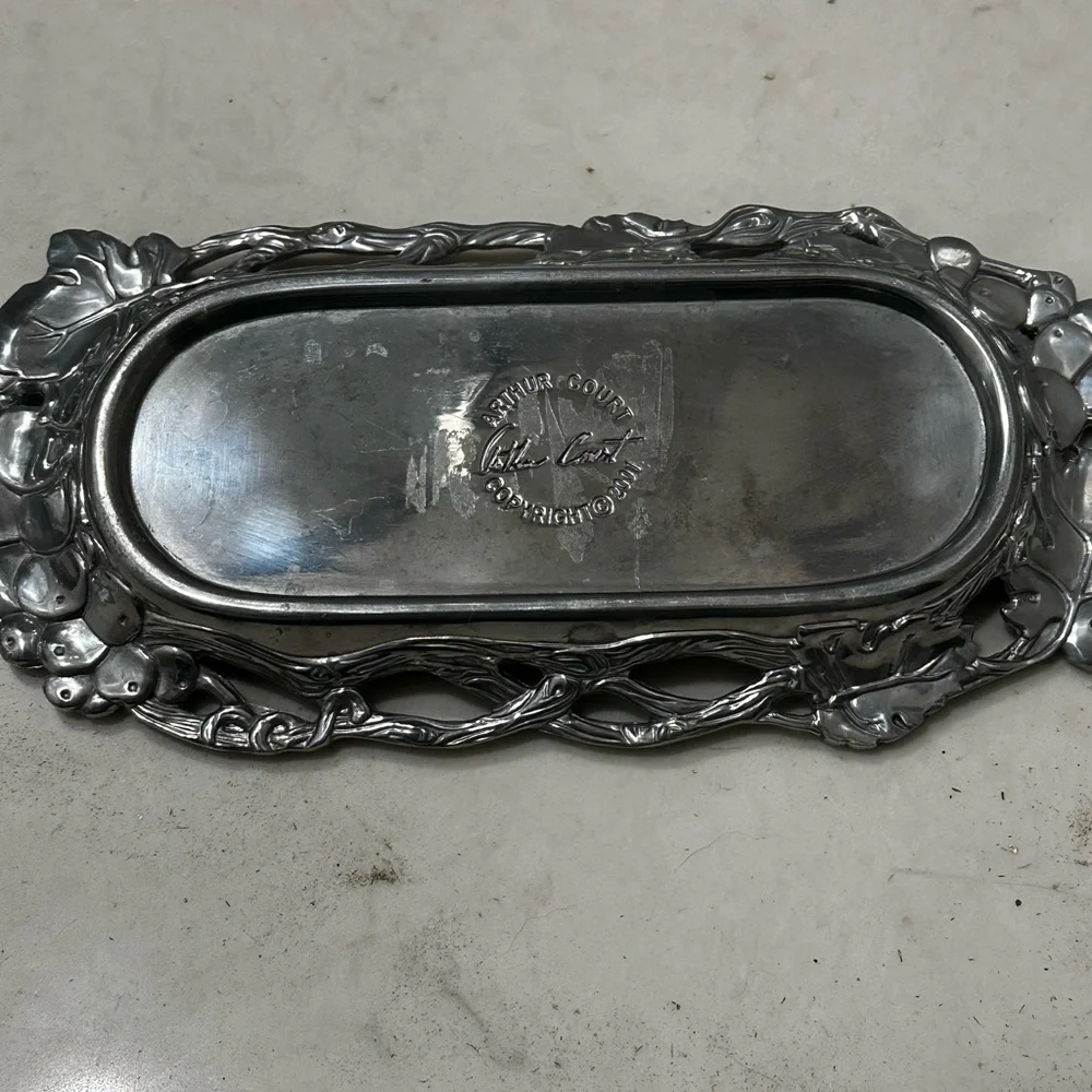 Vintage Arthur Court Grape Vine Covered Butter Dish 2001 - Picture 9 of 9